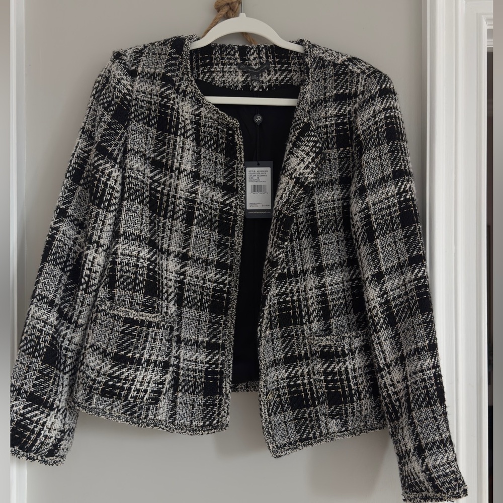 Adrianna Papell Monochrome Tweed Jacket